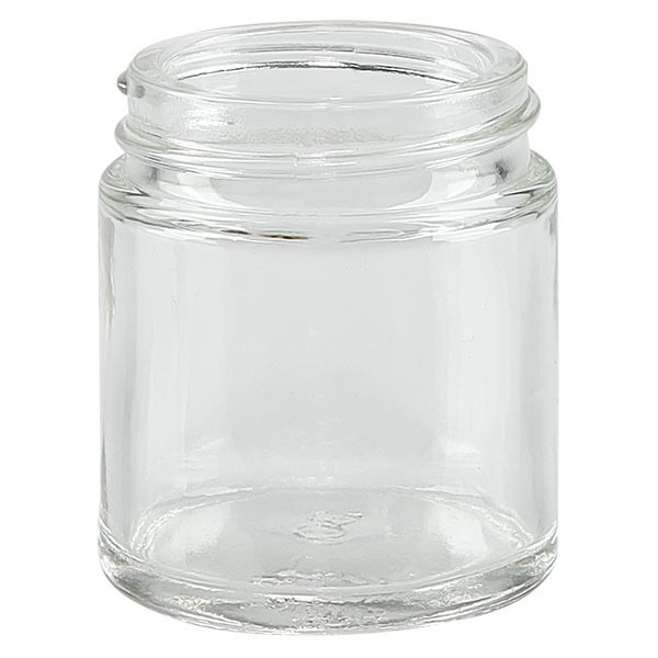Pot en VERRE CLAIR 30 ml, filetage 38 mm / R3 Pot en VERRE CLAIR 30 ml, filetage 38 mm / R3