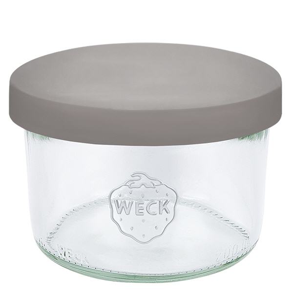 200ml bocal conique WECK RR80 avec couvercle en silicone gris
