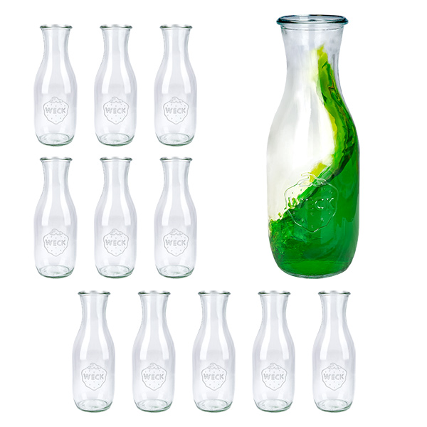Lot de 12 pots Weck 1062ml bouteille de jus de fruits Lot de 12 pots Weck 1062ml bouteille de jus de fruits
