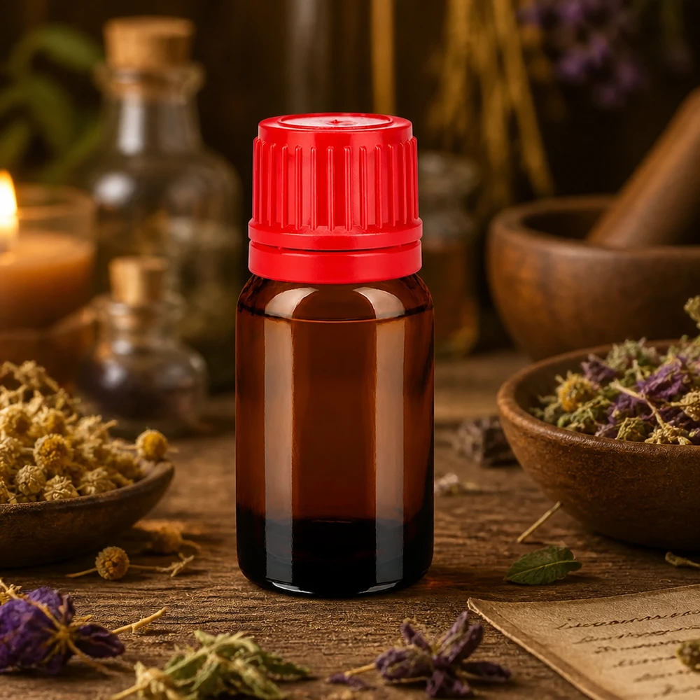 Flacon 10ml 11mm SV rouge OV BrownLine UT18/10 Bouteille originale de 10ml BrownLine avec bouchon à vis rouge pour une utilisation professionnelle