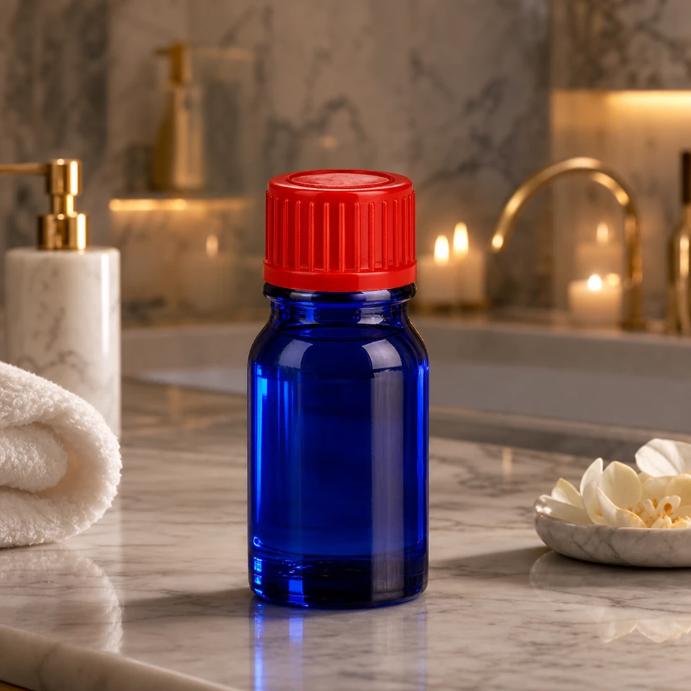 Flacon de 5ml 11mm SV rouge STD BlueLine UT18/5 Flacon bleu de 5ml protégé de la lumière avec bouchon rouge anti-fuite de 11mm