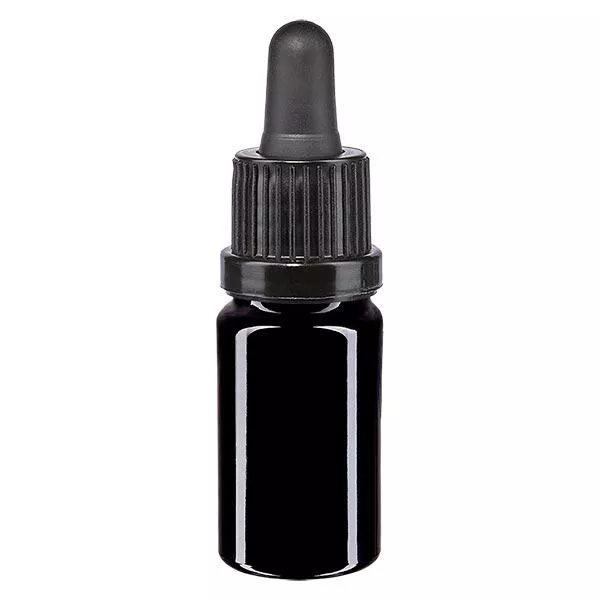 Flacon à pharmacie violet 5ml pipette noire fermeture inviolable Flacon à pharmacie violet 5ml pipette noire fermeture inviolable