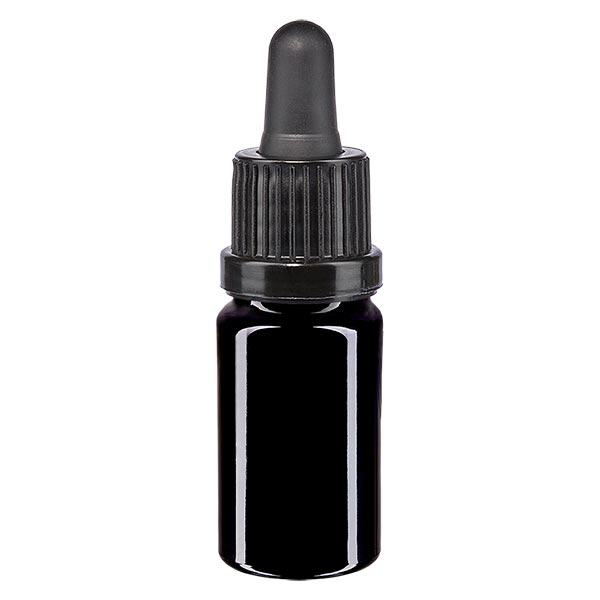 Flacon à pharmacie violet 5ml pipette noire fermeture inviolable Flacon à pharmacie violet 5ml pipette noire fermeture inviolable