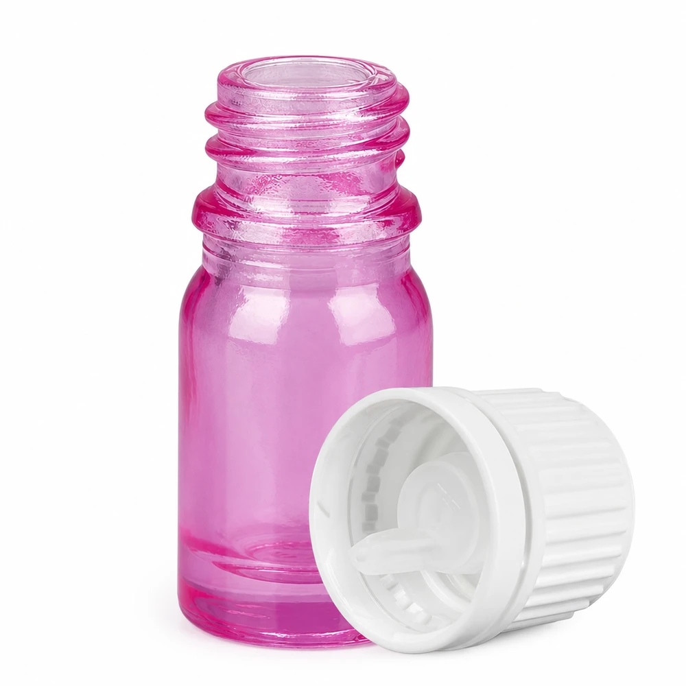 Flacon compte-gouttes 5ml 0.7mm blanc originalité bouchon à vis PurpleLine UT18/5 Flacon compact de 5ml avec bouchon compte-gouttes pour un dosage précis des liquides
