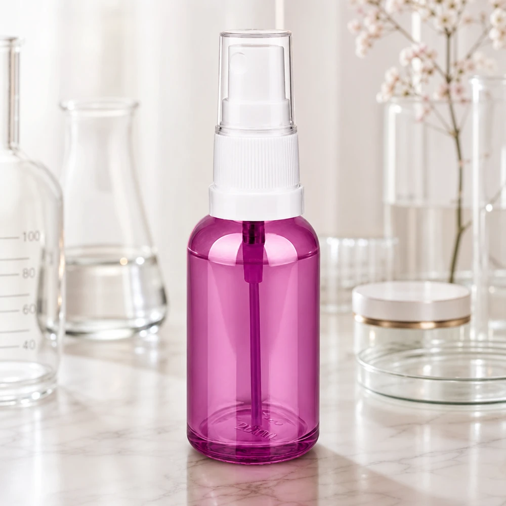 Vaporisateur 30ml blanc/transparent Standard PurpleLine UT18/30 Bouteille en verre compacte de 30 ml d'une couleur pourpre élégante avec tête de pulvérisation professionnelle