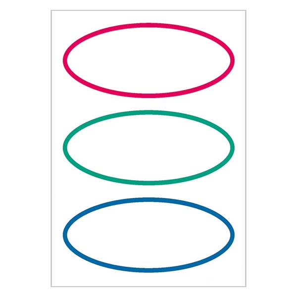 Étiquettes universelles tricolore (18 stickers) 76x34mm Étiquettes universelles tricolore (18 stickers) 76x34mm