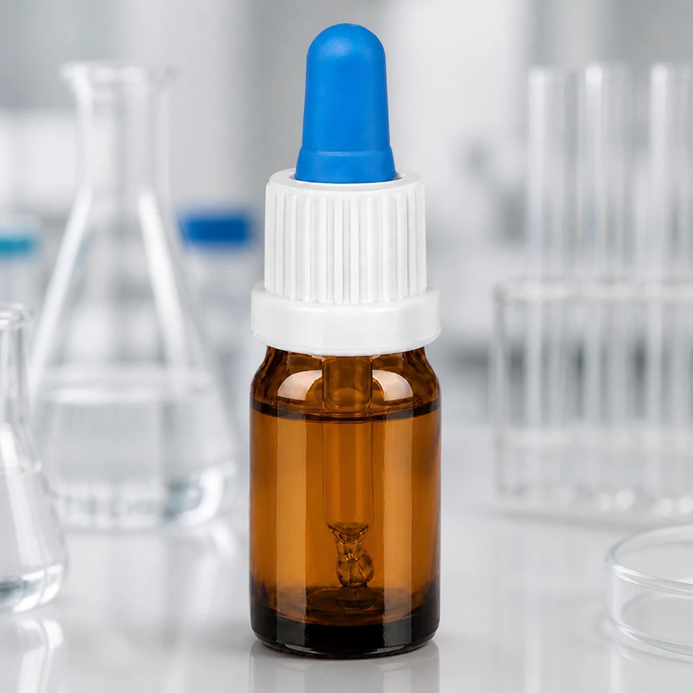 Flacon à pipette 5ml blanc/bleu OV BrownLine UT18/5 Flacon pipette de qualité laboratoire 5ml brun avec bouchon compte-gouttes précis pour applications professionnelles