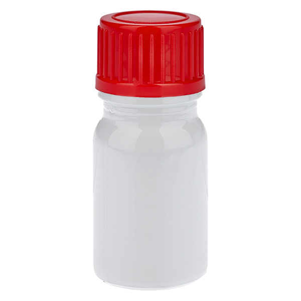 Flacon de 5 ml avec bouchon à vis de 11 mm, rouge, standard WhiteLine UT18/5 Flacon de 5 ml avec bouchon à vis de 11 mm, rouge, standard WhiteLine UT18/5
