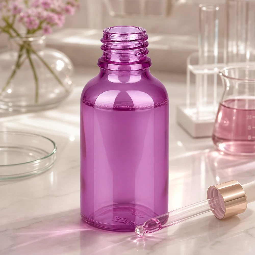 Bouteille à pharmacie de 30ml PurpleLine UT18/30 UNiTWIST Bouteille en verre PurpleLine UT18/30 de 30 ml avec protection UV grâce au verre violet pour les substances actives