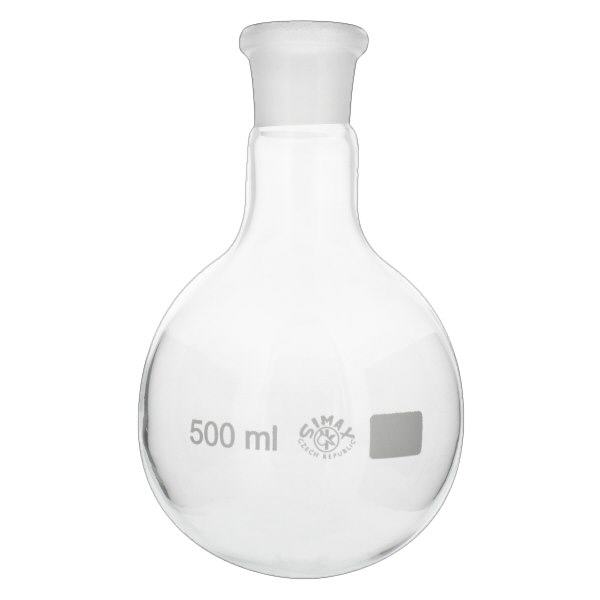 Ballon à fond plat 500ml col large borosilicate avec broyage 29/32