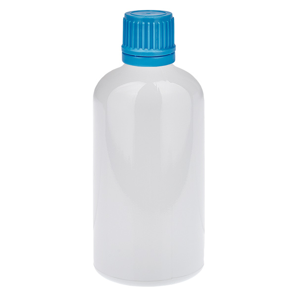 Flacon de 100 ml, bouchon à vis bleu de 11 mm, bouchon d'origine WhiteLine UT18/100 Flacon de 100 ml, bouchon à vis bleu de 11 mm, bouchon d'origine WhiteLine UT18/100
