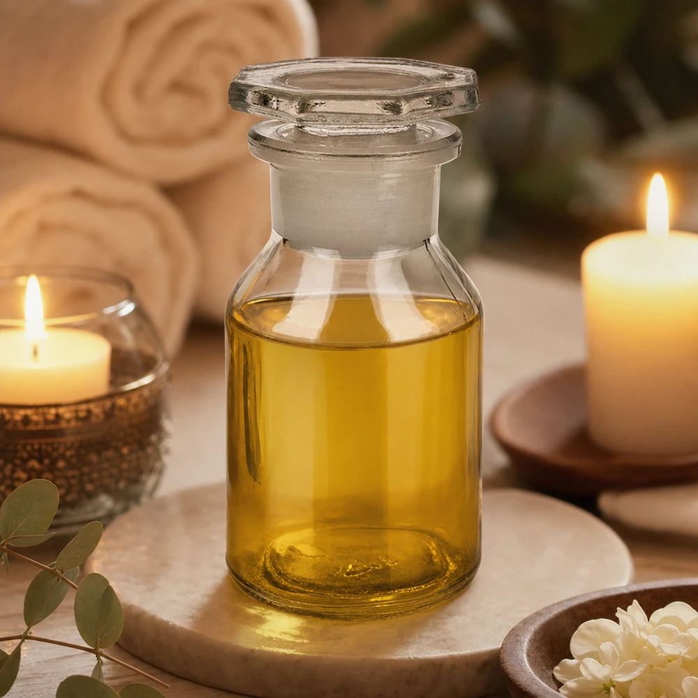 Flacon à col large et conique 50 ml en verre clair + bouchon de verre Flacon en verre transparent à col large de 50 ml avec bouchon taillé, destiné aux produits de spa et de bien-être