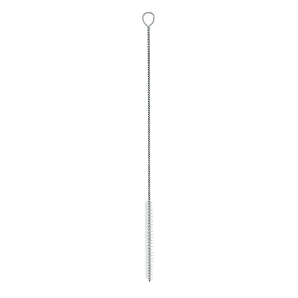 Brosse de nettoyage ronde taille L avec oeillet ⌀8mm. Idéale pour nettoyer les pipettes et les entonnoirs. En poils de nylon. Longueur totale 27cm. Brosse de nettoyage ronde taille L avec oeillet ⌀8mm. Idéale pour nettoyer les pipettes et les entonnoirs. En poils de nylon. Longueur totale 27cm.