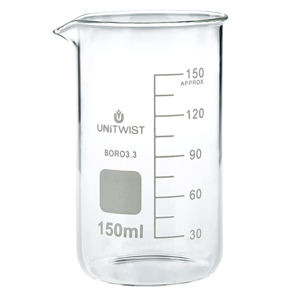 Bécher 150ml borosilicate, forme haute UNITWIST Bécher 150ml borosilicate, forme haute UNITWIST