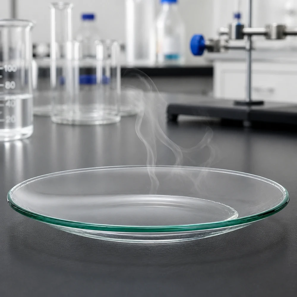 La surface lisse de la coupelle du verre de montre de 110 mm permet un nettoyage facile en laboratoire