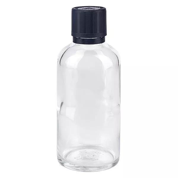 Flacon à pharmacie transparent 50ml bouchon inviolable 1mm noir sécurité enfant adapté aux aveugles bouchon inviolabilité Flacon à pharmacie transparent 50ml bouchon inviolable 1mm noir sécurité enfant adapté aux aveugles bouchon inviolabilité