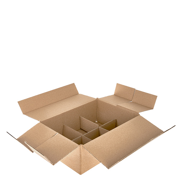Cartons pour verres (25 pcs) avec 6 compartiments 330x223x115mm