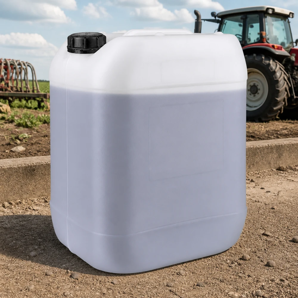 Bidon agricole robuste de 20 litres avec bouchon d'origine noir, destiné à l'agriculture