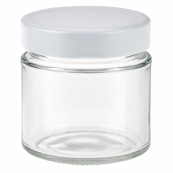 135ml Verre rond avec couvercle BasicSeal blanc UNiTWIST