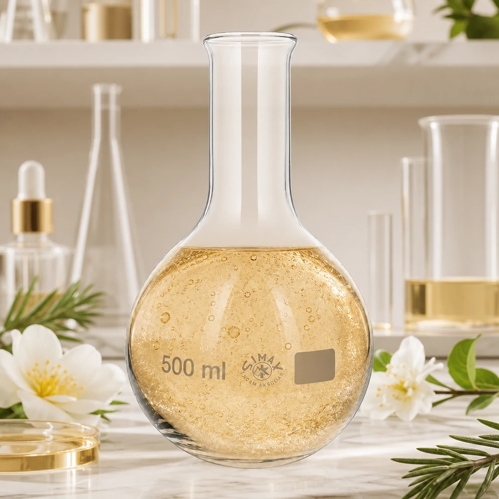 Ballon à fond plat 500 ml à col étroit, en verre borosilicate avec bord renforcé Verrerie de laboratoire Flacons droits 500ml transparents avec col étroit ergonomique pour la recherche