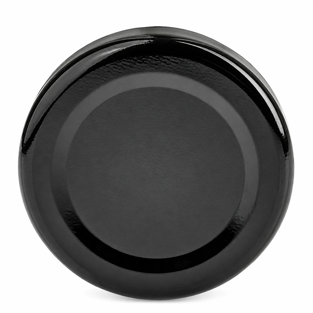 Couvercle BasicSeal noir de 48 mm (TO48) UNiTWIST Couvercle de bocaux BasicSeal TO48 en métal noir brillant de 48 mm, adapté au contact alimentaire