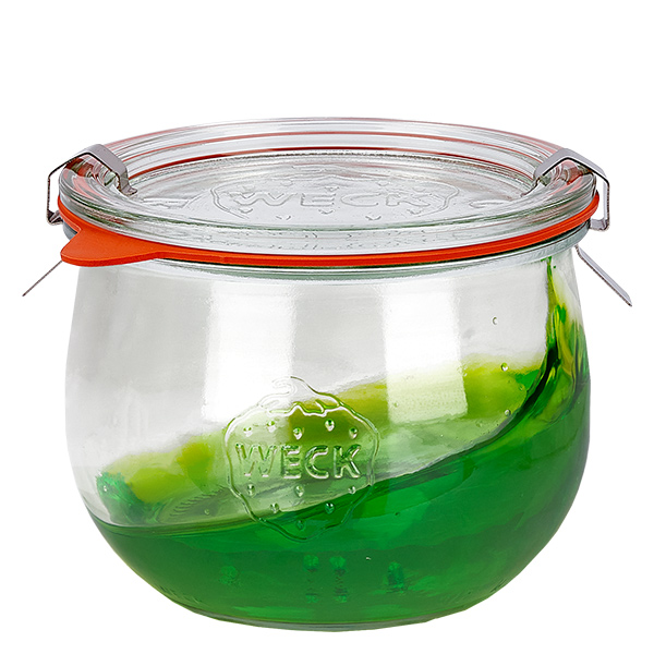 Lot de 6 pots Weck 580ml pots tulipe 1/2L avec 6 couvercles en verre Lot de 6 pots Weck 580ml pots tulipe 1/2L avec 6 couvercles en verre