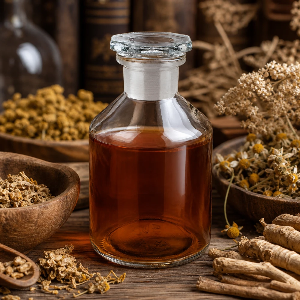 Flacon à col étroit et conique 50 ml en verre clair + bouchon de verre Flacon en verre transparent de 50 ml à col droit avec bouchon, destiné à la conservation de remèdes naturels