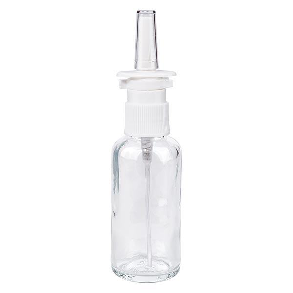 Flacon de pharmacie transparent 30ml vaporisateur nasal blanc Std
