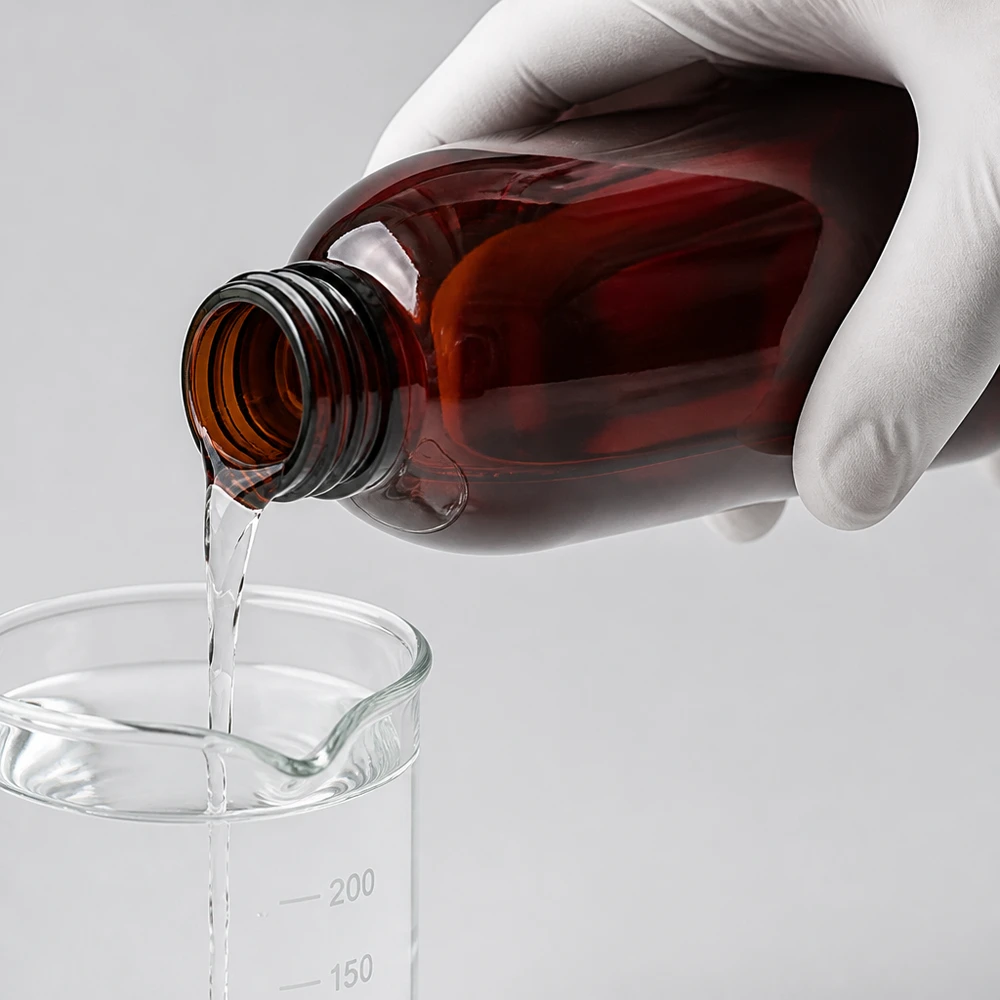 Pharmagerechte braune PET Flasche 250ml mit manipulationssicherem Verschluss für Laborflüssigkeiten