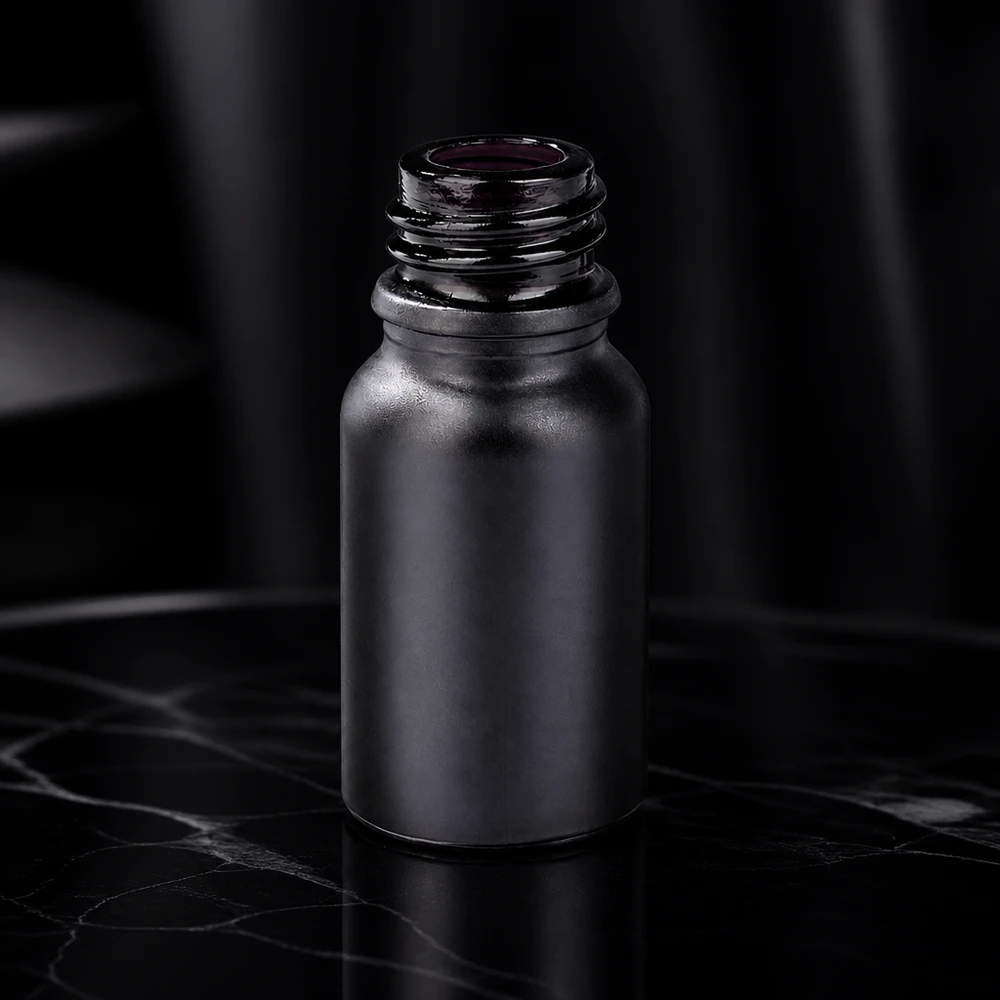 Bouteille de pharmacie de 10 ml BlackLine UT18/10 UNiTWIST adaptée à l'aromathérapie et aux huiles essentielles