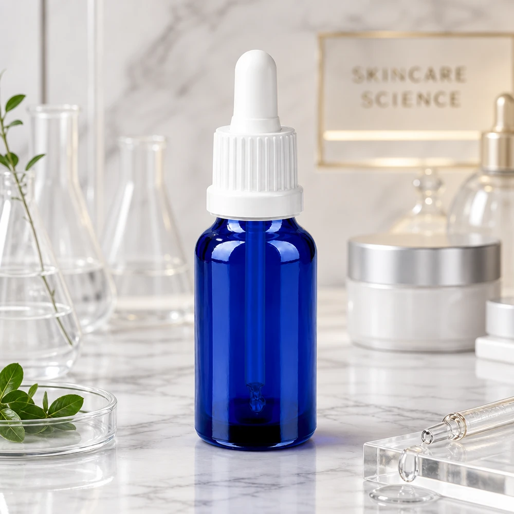 Flacon à pipette 20ml blanc OV BlueLine UT18/20 Bouteille en verre de 20 ml avec embout de pipette UT18/20 Passerelle pour un stockage sûr