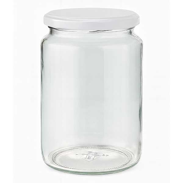 795ml Verre rond avec couvercle BasicSeal blanc UNiTWIST