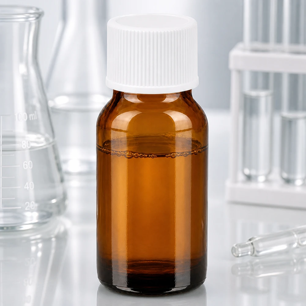 Flacon de 10ml 11mm SV blanc STD BrownLine UT18/10 Flacon de laboratoire compact de 10 ml en verre brun avec bouchon blanc pour un dosage précis