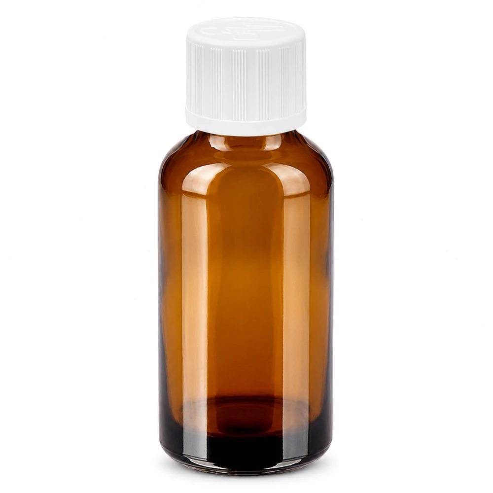 Flacon 30ml 11mm SV w. STD KiSi BrownLine UT18/30 Bouteille de pharmacie de 30 ml en verre brun pour la protection des substances sensibles à la lumière