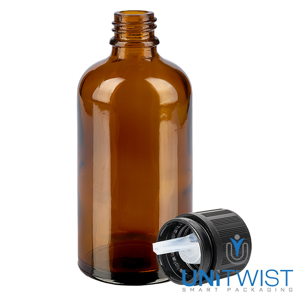 100ml flacon compte-gouttes. 1mm s. OV KiSi Bli BrownL. UT18/100