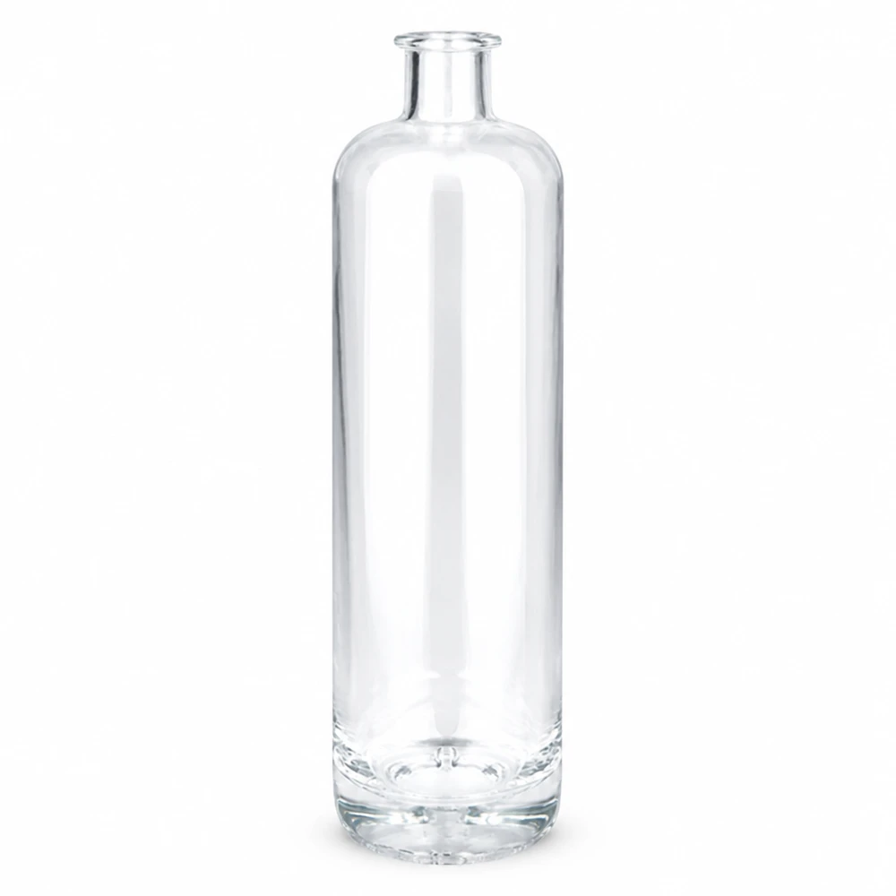 Bouteille en verre 700 ml « Ella » sans bouchon UNiTWIST® Bouteille en verre Ella 700ml transparente sans bouchon UNiTWIST vide debout sur fond blanc