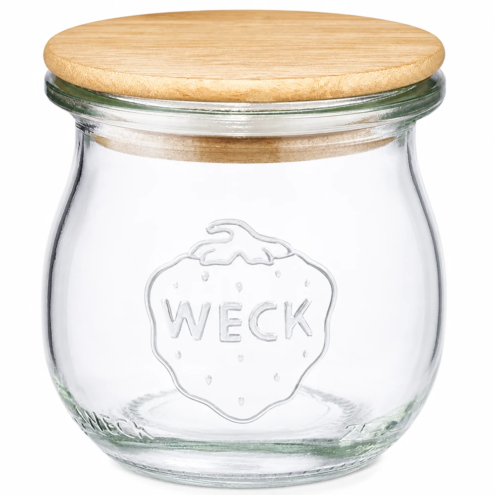 Pot tulipe 75ml WECK RR40 avec couvercle en bois WECK Pot tulipe 75ml RR40 avec couvercle en bois Pot de conservation en verre avec couvercle en liège
