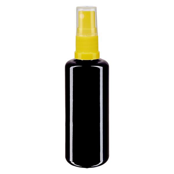 Flacon de pharmacie violet 100ml embout spray jaune Flacon de pharmacie violet 100ml embout spray jaune
