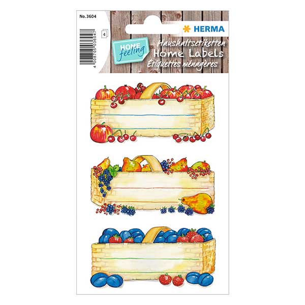 Étiquettes de cuisine "Corbeilles de fruits" (12 stickers) Étiquettes de cuisine "Corbeilles de fruits" (12 stickers)