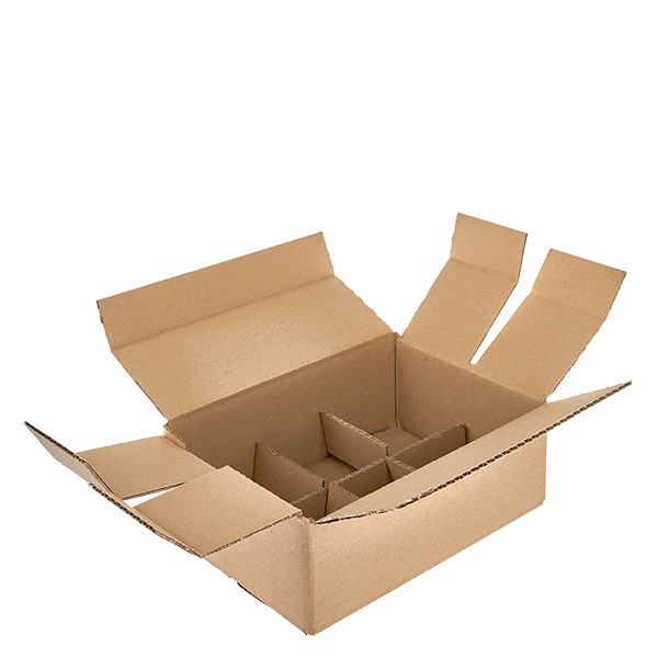 Cartons pour verres (25 pcs) avec 6 compartiments 225x152x80mm