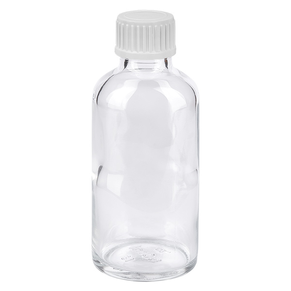 Flacon compte-goutte 50ml 0.9mm blanc STD ClearL. UT18/50