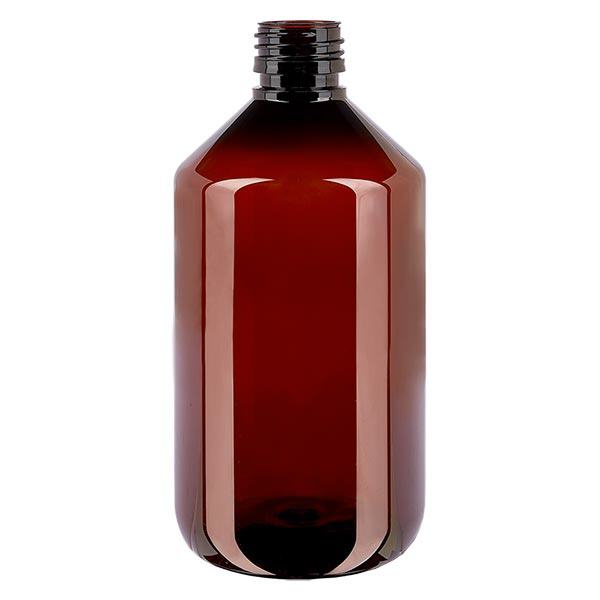 Flacon médical en PET 500 ml ambré, PP28 sans bouchon Flacon médical en PET 500 ml ambré, PP28 sans bouchon