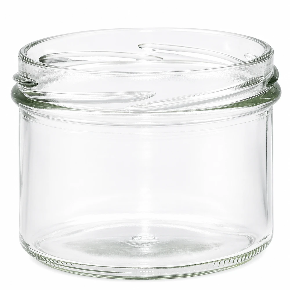 Pot à confiture vide 225ml avec filetage TO82 transparent sans couvercle pour confitures et conserves