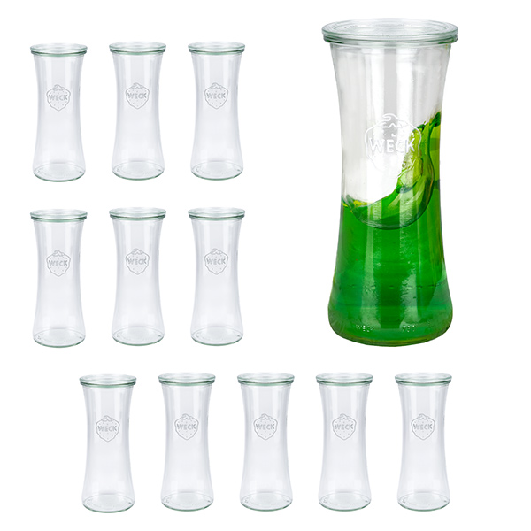 Lot de 12 bocaux Weck 700 ml bocal pour délicatesse avec couvercle en verre Lot de 12 bocaux Weck 700 ml bocal pour délicatesse avec couvercle en verre