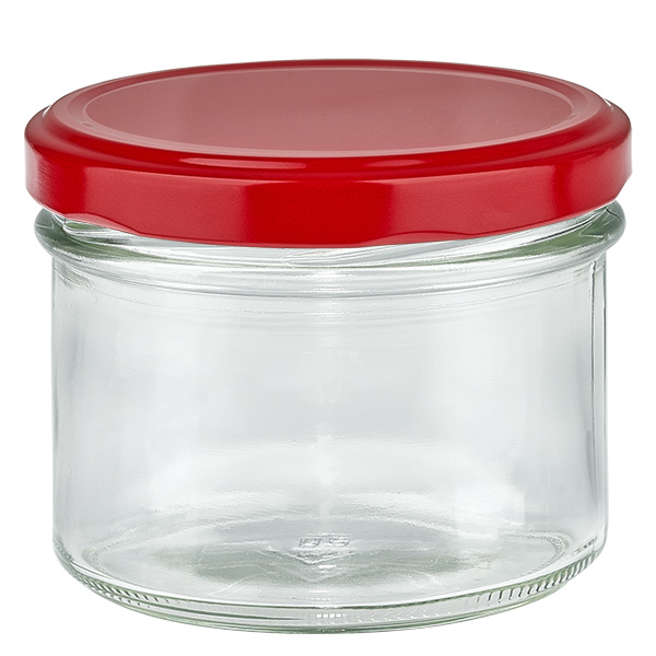 225ml Verre conique avec couvercle BasicSeal rouge UNiTWIST