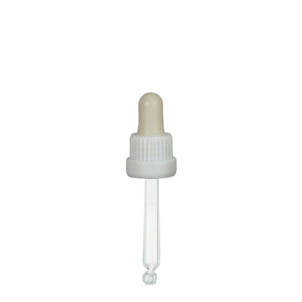 pipette en verre blanc/blanc 18mm, longueur 66 inviolable