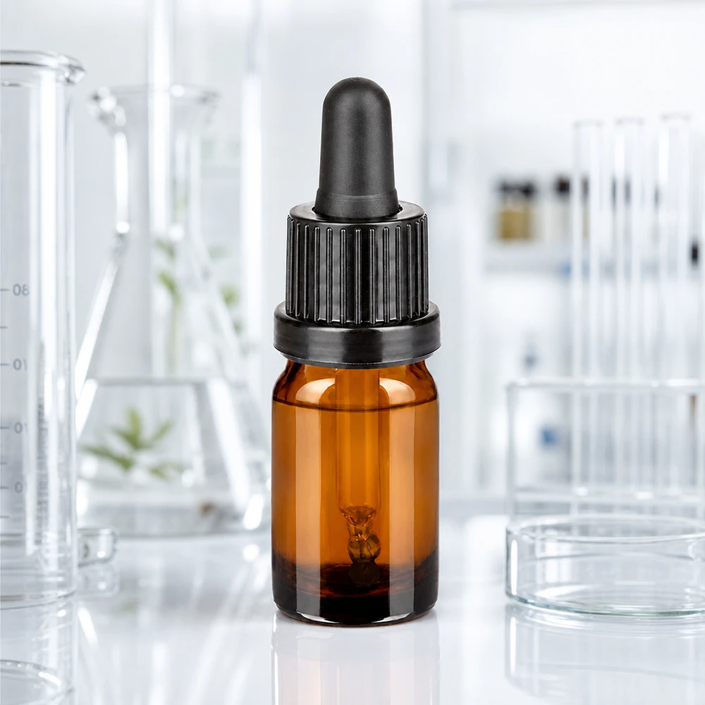 Flacon à pipette 5ml noir OV BrownLine UT18/5 Flacon pipette de 5ml avec protection UV par verre brun pour les substances sensibles à la lumière