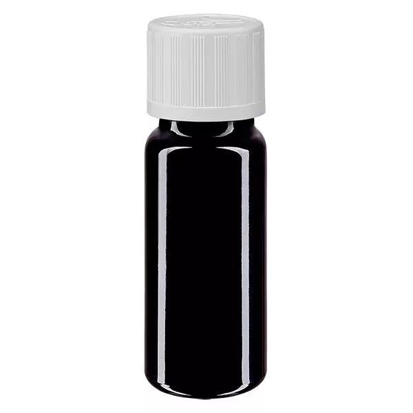 Flacon à pharmacie violet 10ml bouchon compte-gouttes blanc sécurité enfant std Flacon à pharmacie violet 10ml bouchon compte-gouttes blanc sécurité enfant std