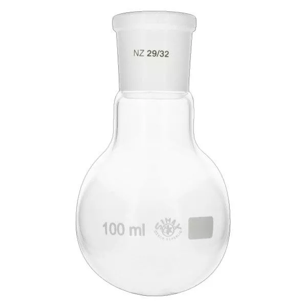 Ballon à fond plat 100ml col large borosilicate avec broyage 29/32 Ballon à fond plat 100ml col large borosilicate avec broyage 29/32