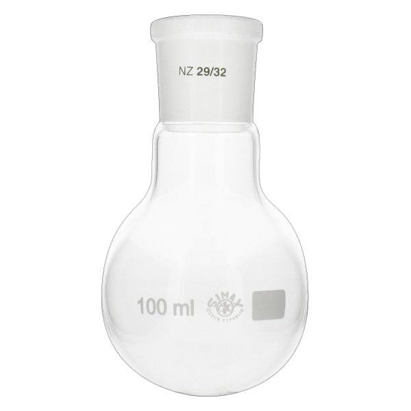 Ballon à fond plat 100ml col large borosilicate avec broyage 29/32